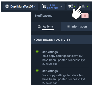 Activity recent activity
