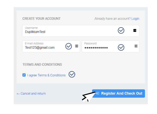 Registration form v4